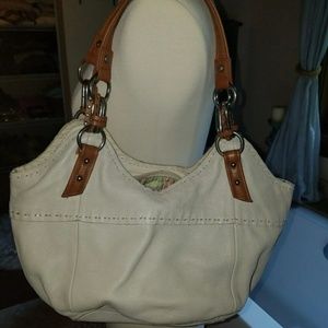 Cream leather The Sak purse